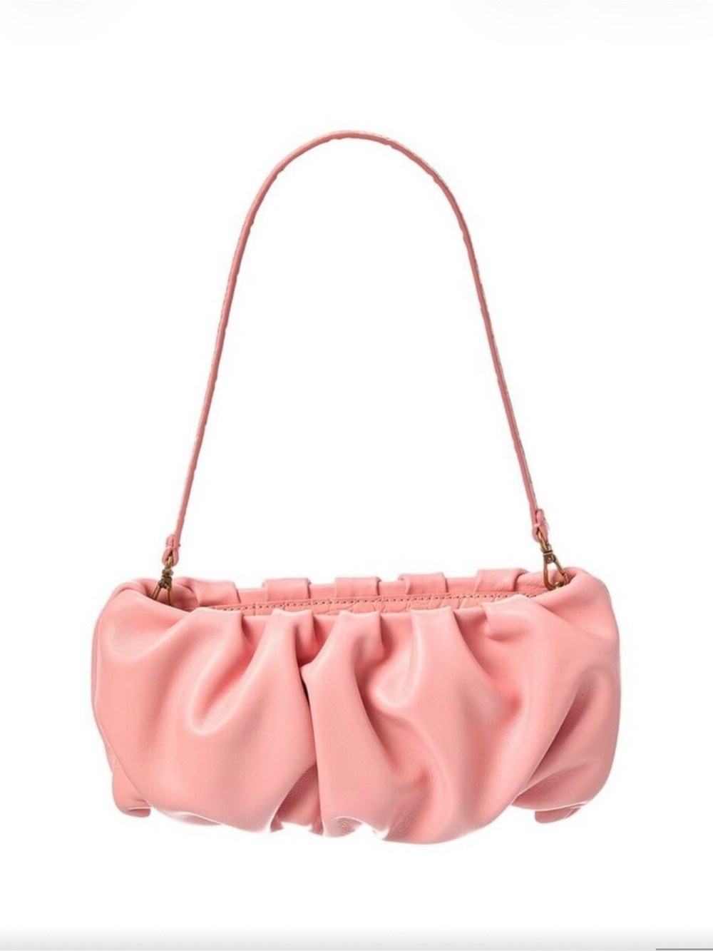 STAUD Pink Ruched Shoulder Bag